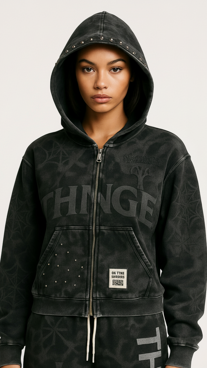 ŊHŊCE. The Black Print Tracksuit