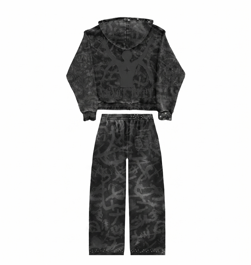 NHŊCE.  The Black Print Tracksuit — back