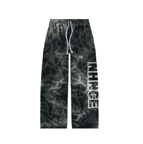 ŊHŊCE.  The Black Print Pants