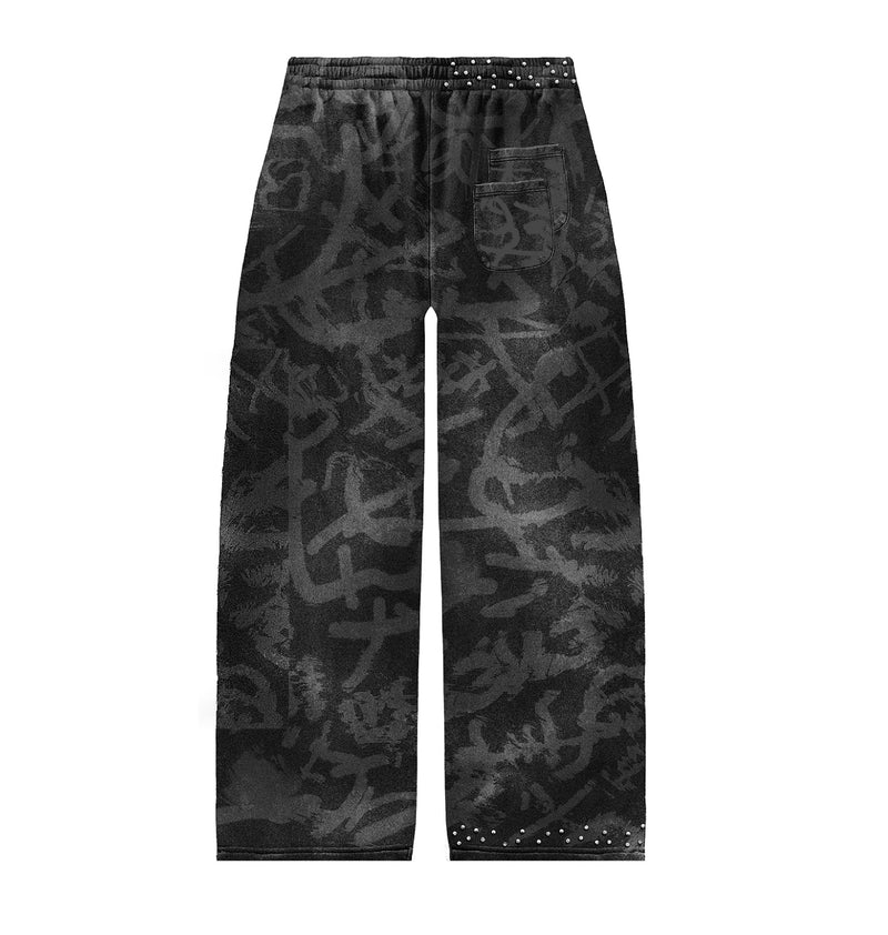 ŊHŊCE.  The Black Print Pants — back