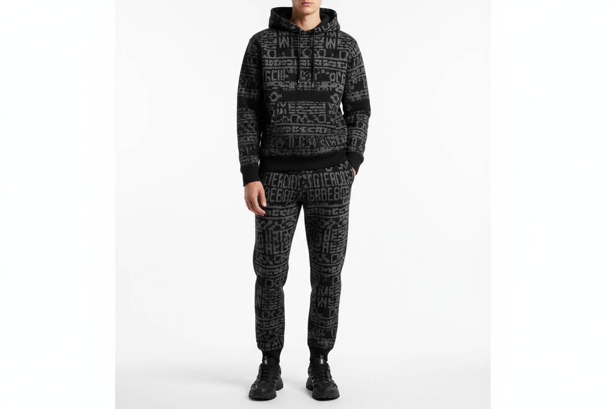 ŊHŊCE.  The Black Print Tracksuit